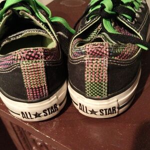 CONVERSE ALL STAR neon green, black and pink patterned designed women's sneakers